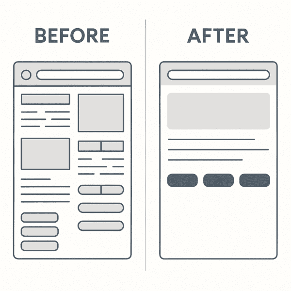 Rework by Jason Fried and David Heinemeier Hansson (Comparison of a cluttered product vs a clean and useful one)