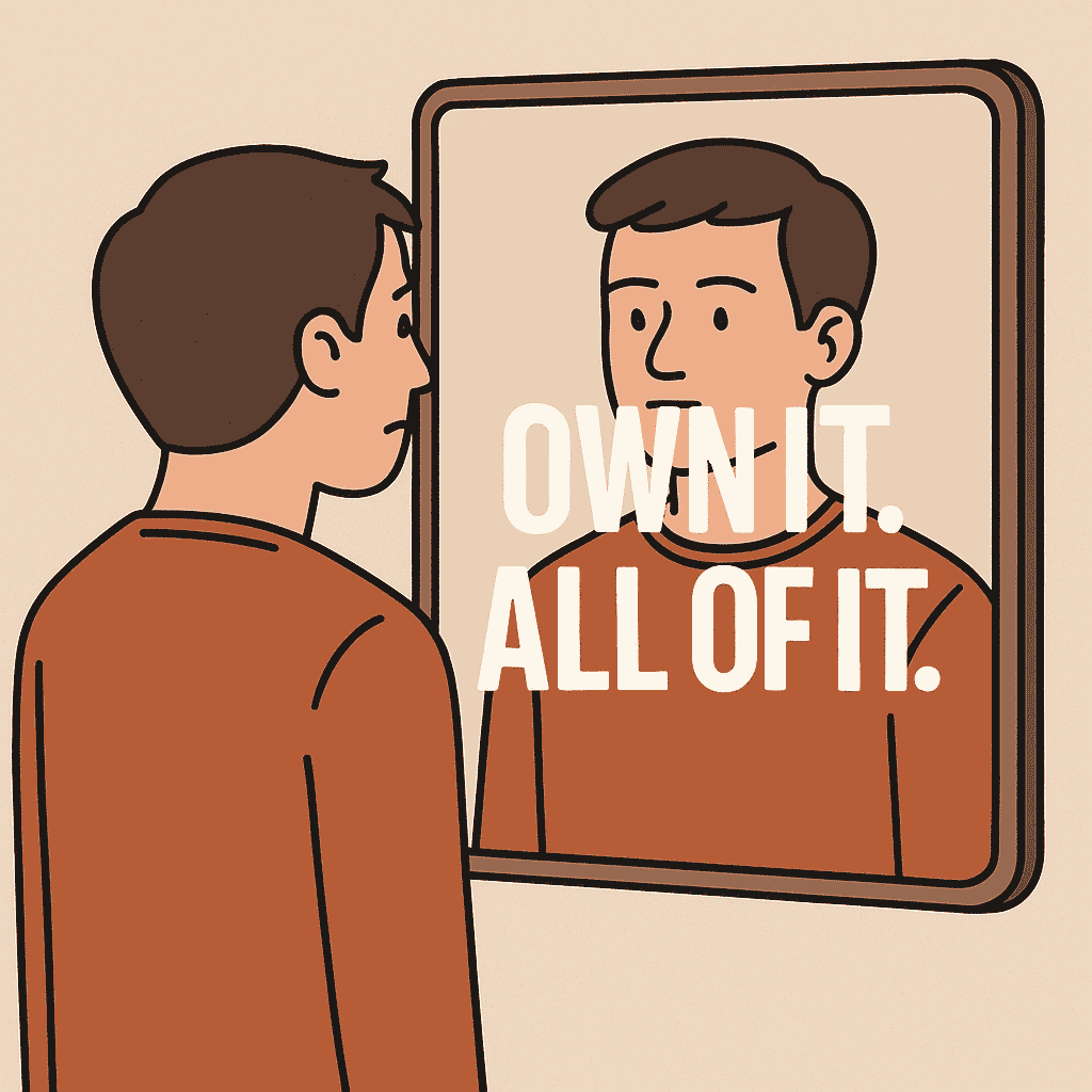The Compound Effect by Darren Hardy LLC (Person looking into a mirror with motivational quote about personal responsibility)