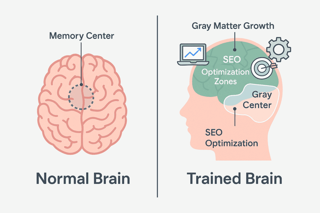 Limitless by Jim Kwik (Neuroplasticity in action: visual comparison of brain changes through learning)