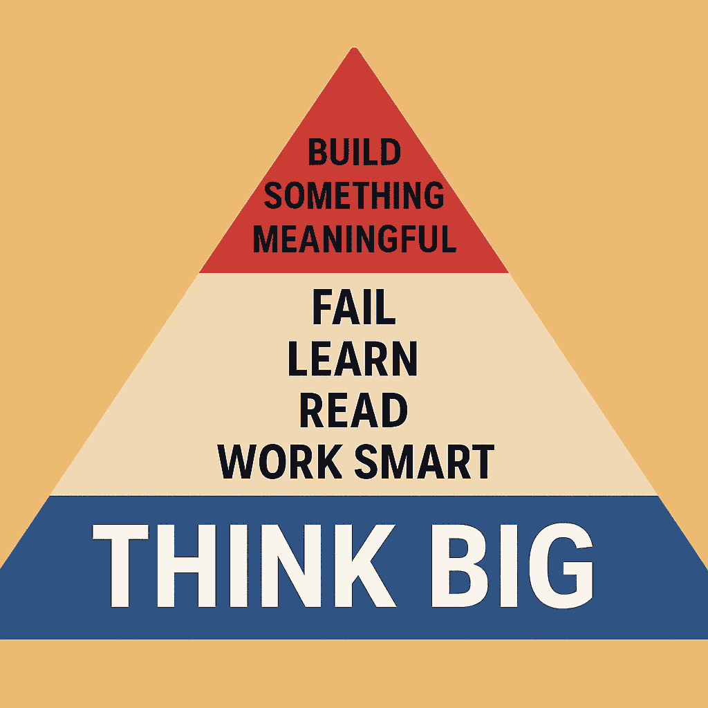 The Magic of Thinking Big by David J. Schwartz (Pyramid showing steps after thinking big)