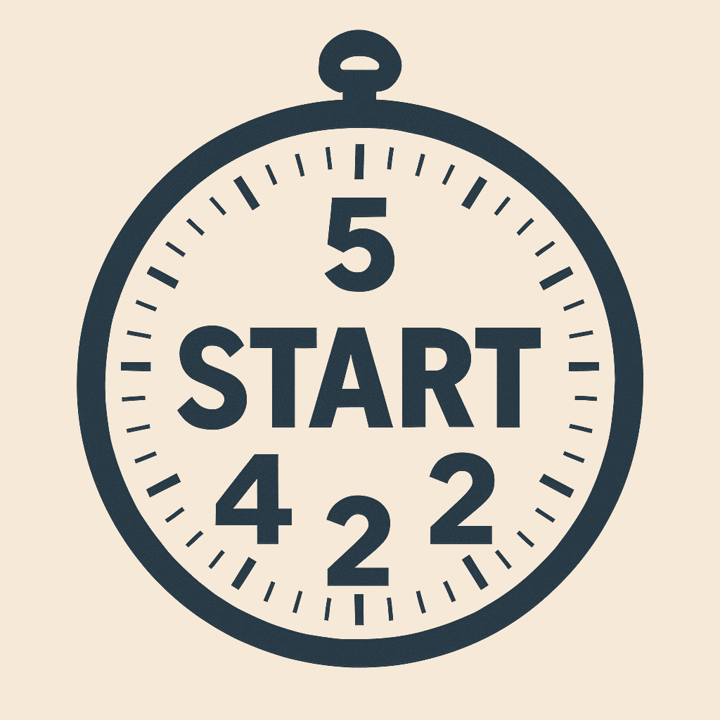 Do It Today by Darius Foroux (Visual countdown from 5 to 1 representing the 5 second rule to beat procrastination)