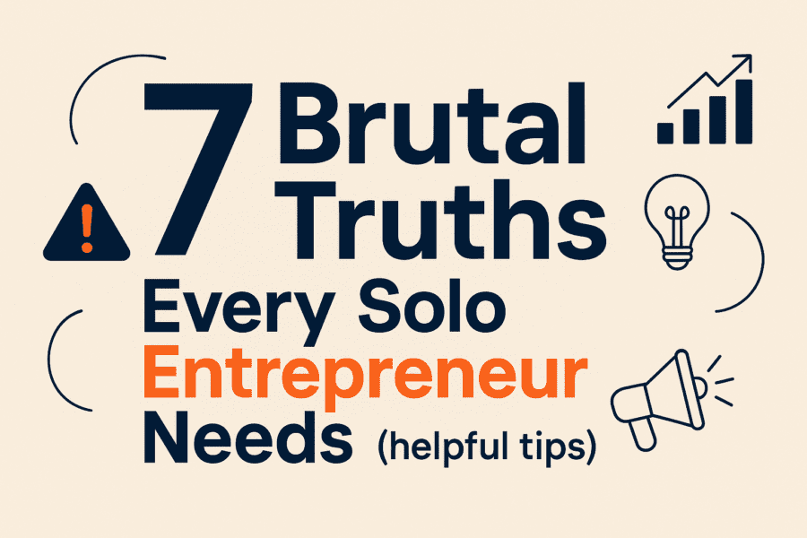You are currently viewing 7 Brutal Truths Every Solo Entrepreneur Needs (Helpful Tips)