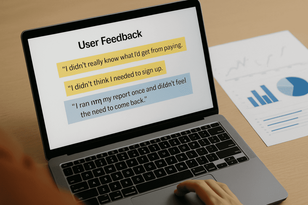 Using user feedback to improve small business product strategy