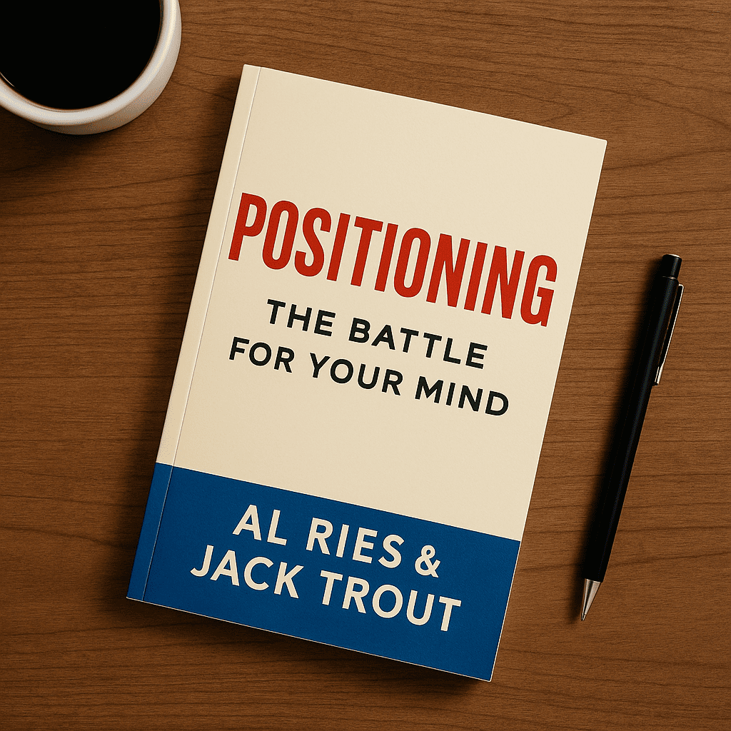 A Marketer reading a Marketing Books "Positioning by Al Ries & Jack Trout"