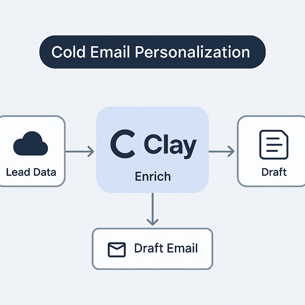 Clay AI marketing platform creating personalized email campaigns with smart data.
