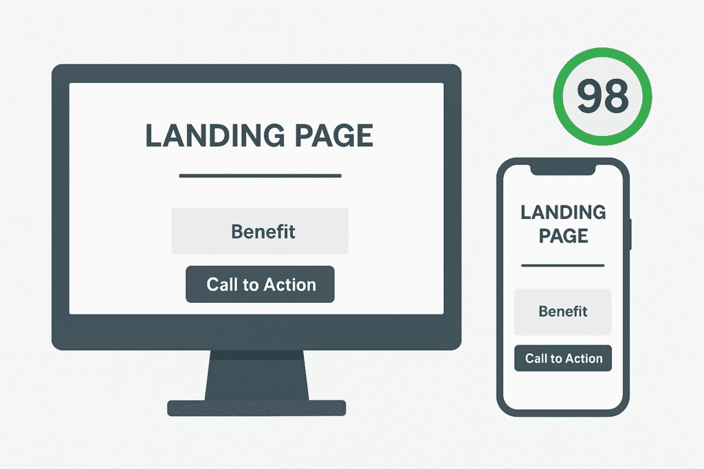 Fast-loading small business landing page optimized for mobile and desktop