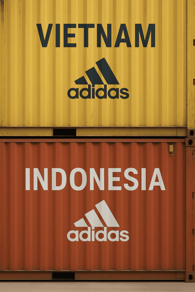 Tariff impact from Vietnam and Indonesia adds pressure to Adidas shares performance.